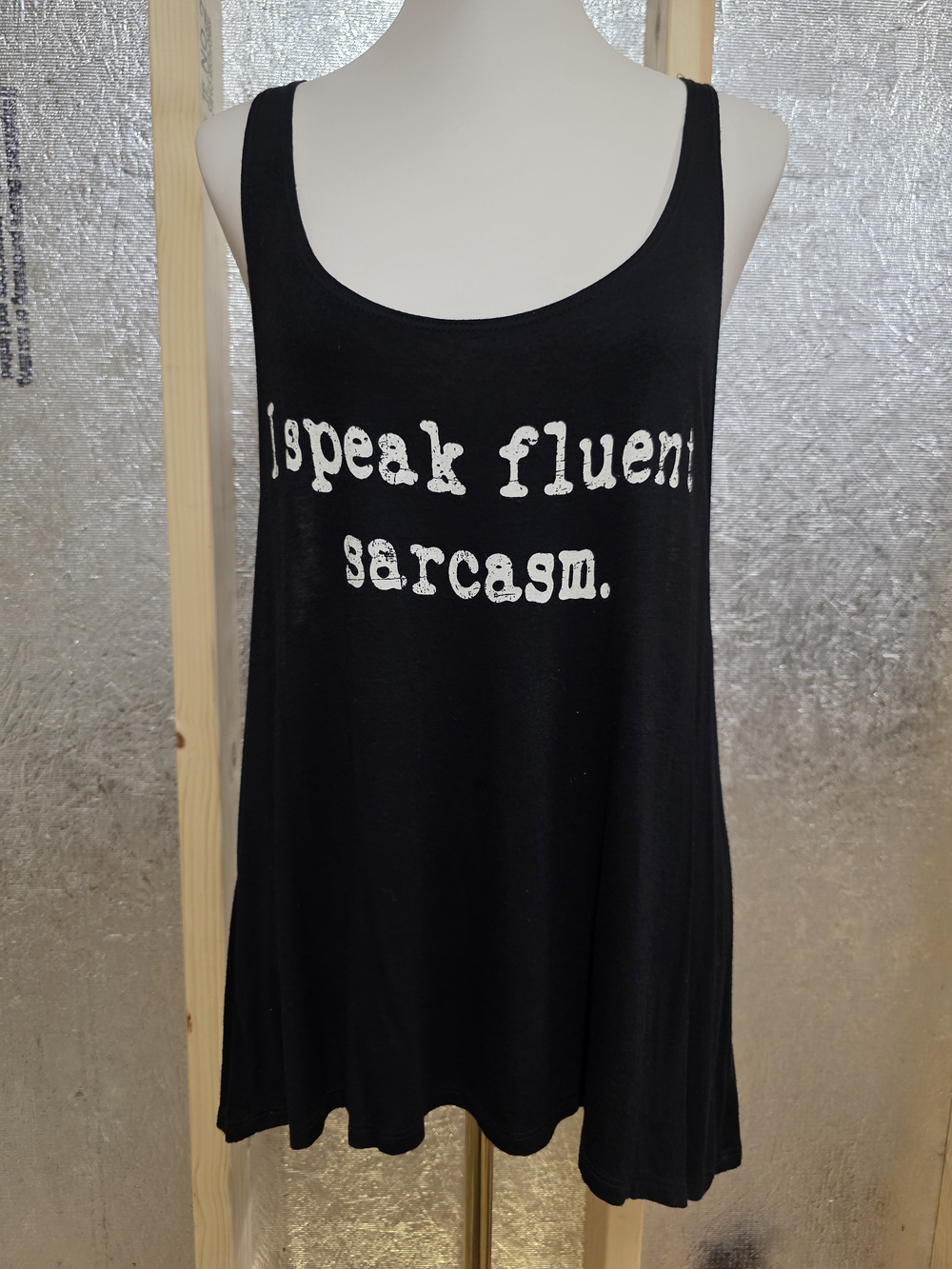 Triumph Black Graphic Tank Top with White Text